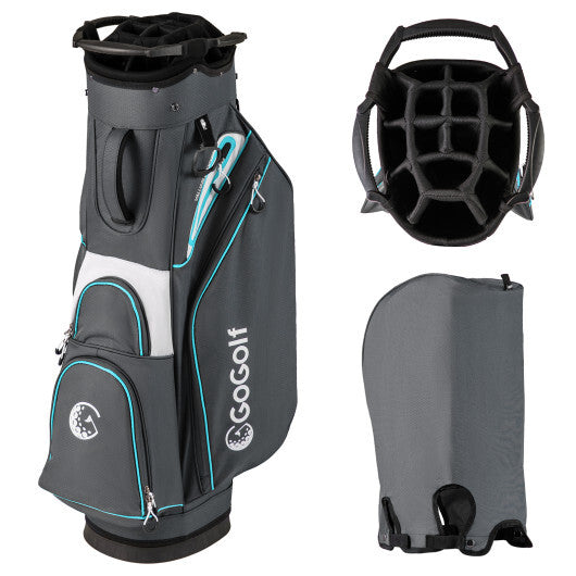 Golf Cart Bag Lightweight Portable Golf Club Organizer Bag-Gray