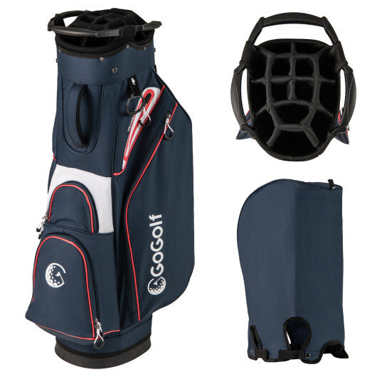 Golf Cart Bag Lightweight Portable Golf Club Organizer Bag-Gray