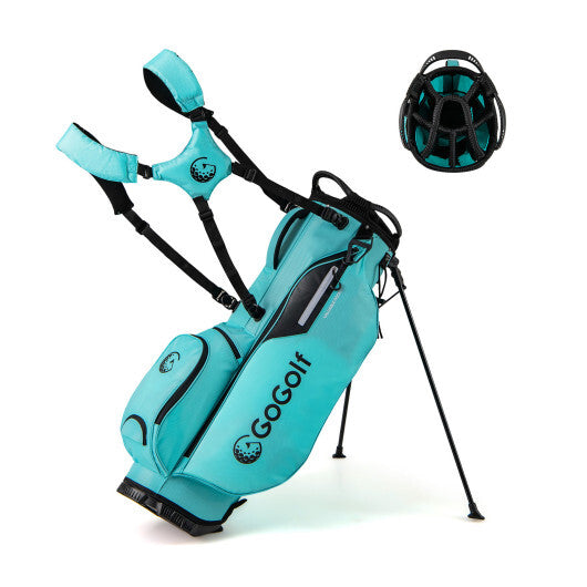 Golf Stand Bag Lightweight Golf Bag with 8 Way Top Dividers and 5 Zippered Pockets-Gray