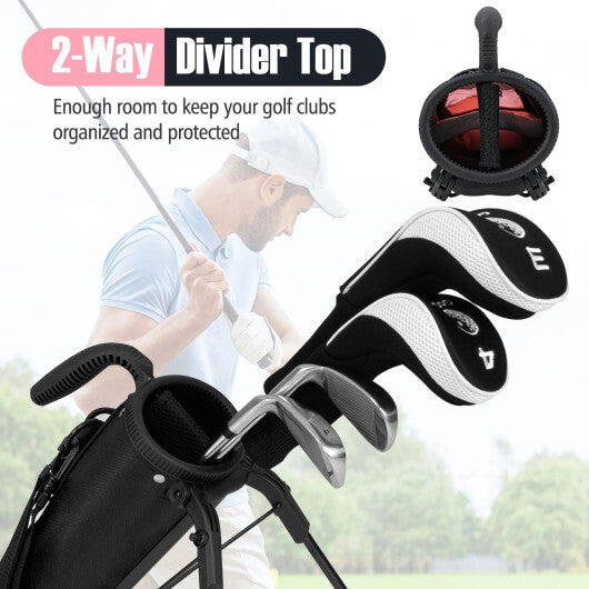 Golf Stand Bag Lightweight Golf Bag for The Driving Range-White