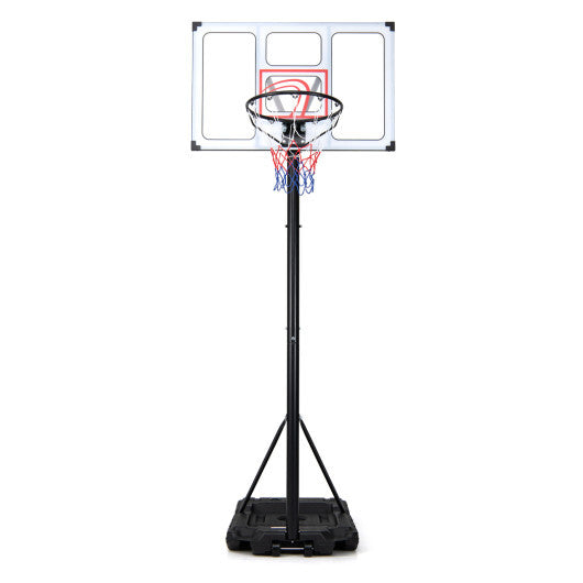 4.1-10 Feet Portable Basketball Hoop 18-Level Adjustable with Heavy Duty Fillable Base