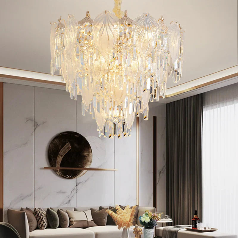 DecorBites™ French Crystal Chandelier Cream Wind Lighting Elegant Luxury Lights