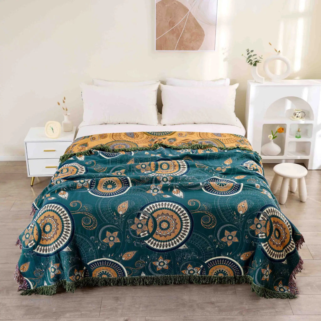 DecorBites™ Japanese Cotton Blanket - Soft Multi-Functional Leisure Blanket & Sofa Throw