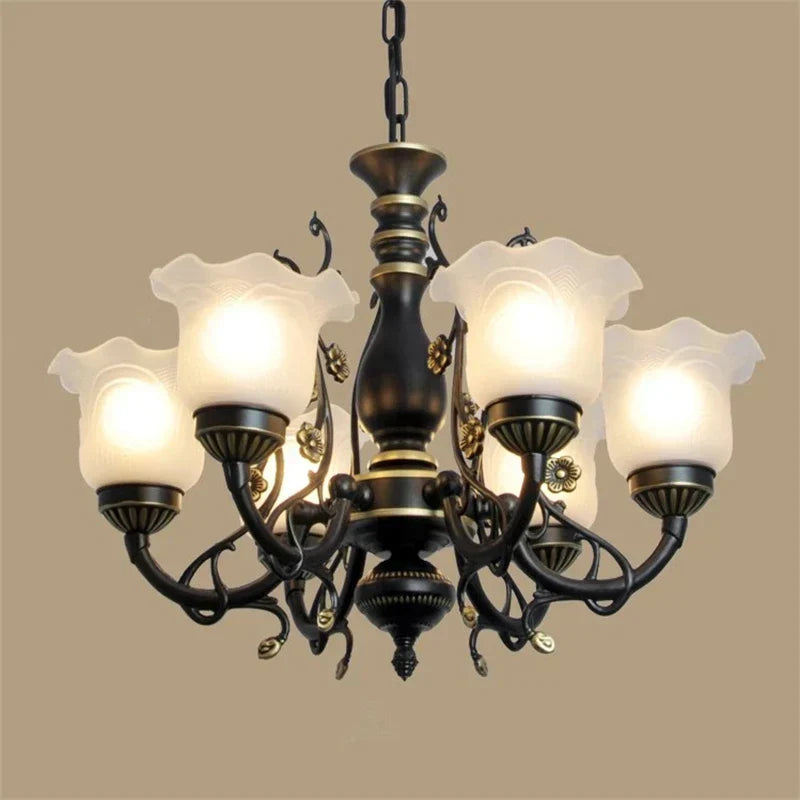 DecorBites™ Glass Shade Ceiling Chandelier for Home Decor Lighting