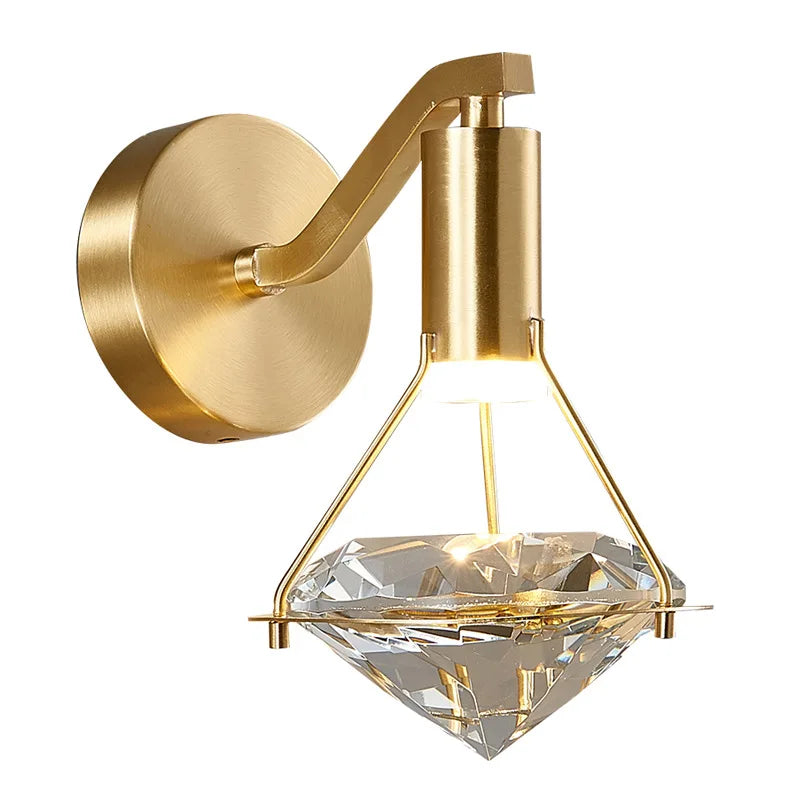 DecorBites™ Crystal Diamond Wall Lamp: Modern Nordic Luxury Lighting for Bedroom & Living Room