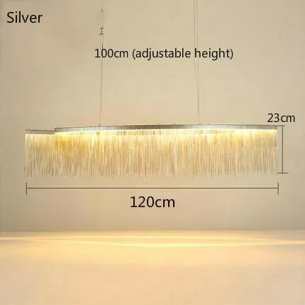 DecorBites™ Gold Chain Chandelier with Remote Control - Modern LED Pendant Light for Home Décor