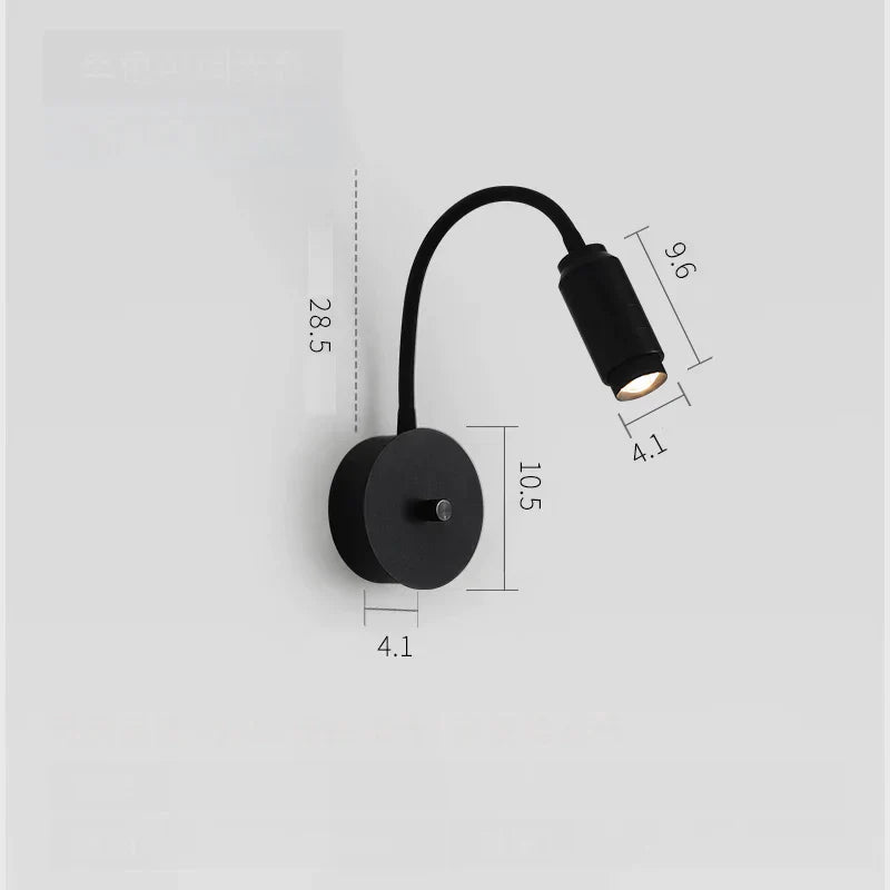 DecorBites™ Adjustable Focus LED Wall Lamp with Dimming Switch
