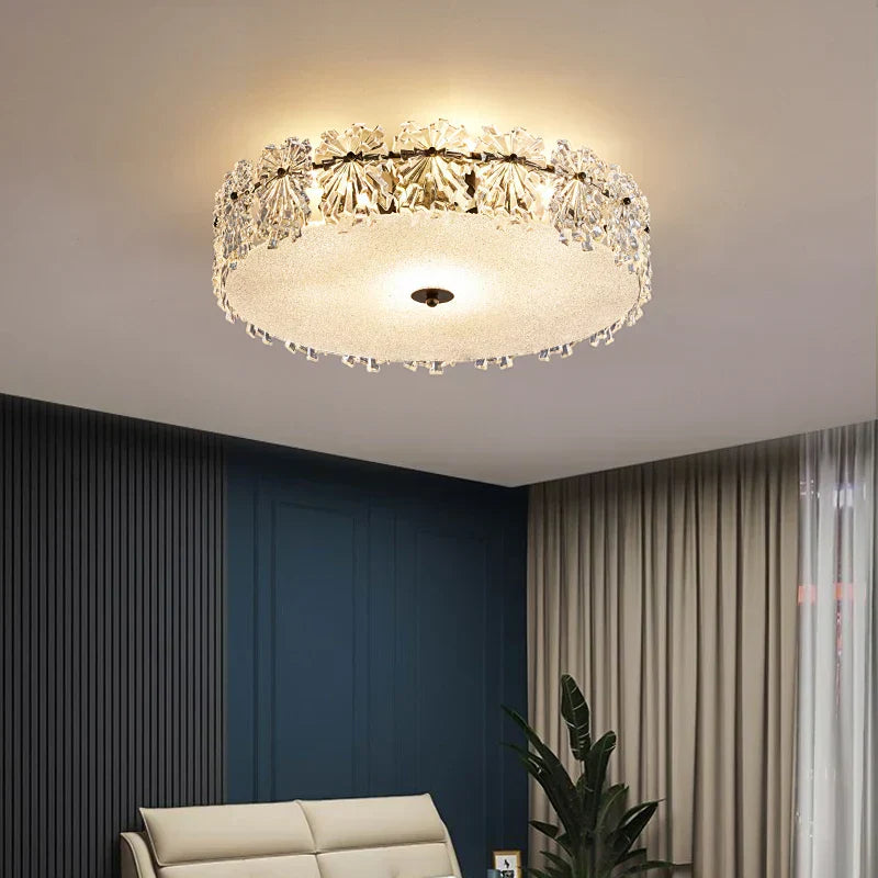 DecorBites™ Crystal Glass Maple Leaf Ceiling Chandelier for Modern Luxury Minimalist Living Room