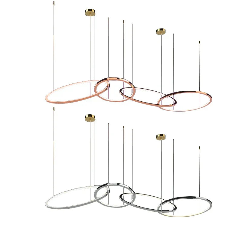 DecorBites™ Gold Stainless Steel Silicone Pendant Lamp - Modern Round LED Lustre