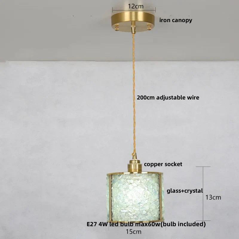 DecorBites™ Crystal Glass LED Pendant Light Fixture for Kitchen Dining Room Bar Luxury Art Decor