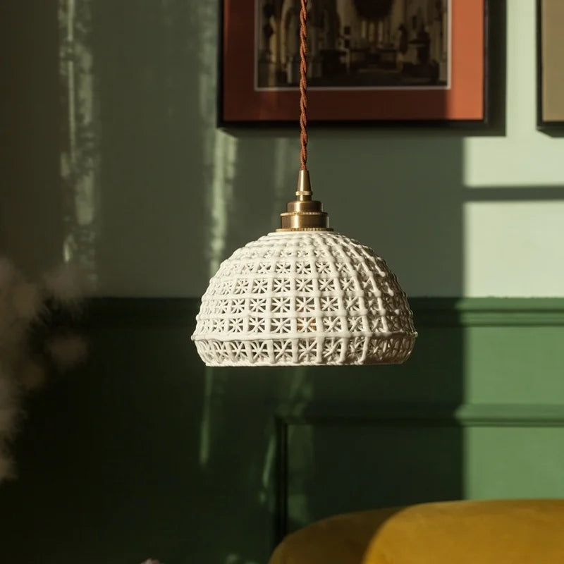 DecorBites™ French Minimalism Ceramic LED Pendant Light for Home Decor