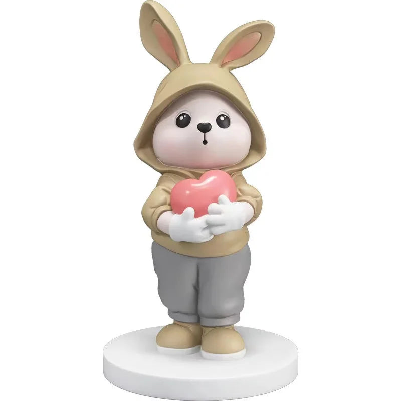 DecorBites™ Cute Rabbit Desk Figurines, Cartoon Home Decor, Nordic Arts, Crafts Supplies