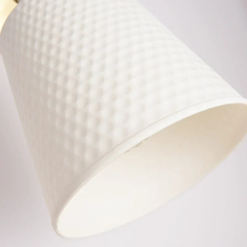 Gold and white ceramic led wall sconce with pull chain for bedroom