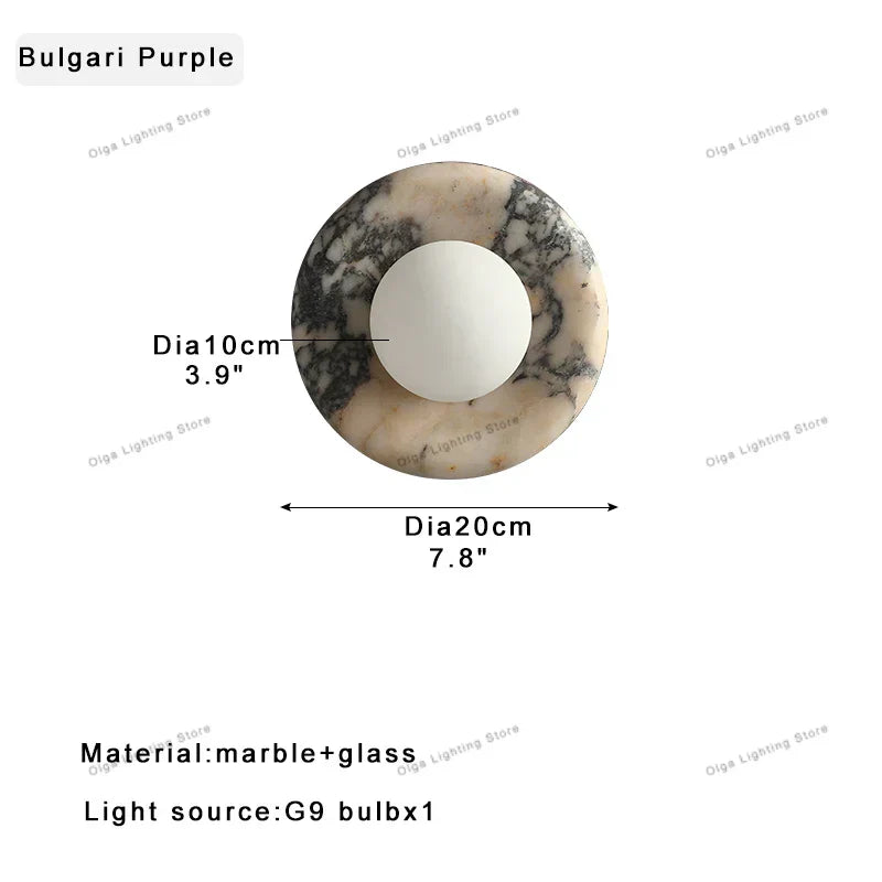 DecorBites™ Jade Marble Wall Sconce Lamps: Luxury Light Fixtures for Bedroom, Bathroom, Aisle Decor