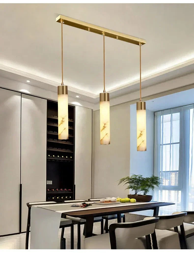 DecorBites™ Copper LED Pendant Light: Modern Marble Single Head for Bedroom, Restaurant, and Corridor
