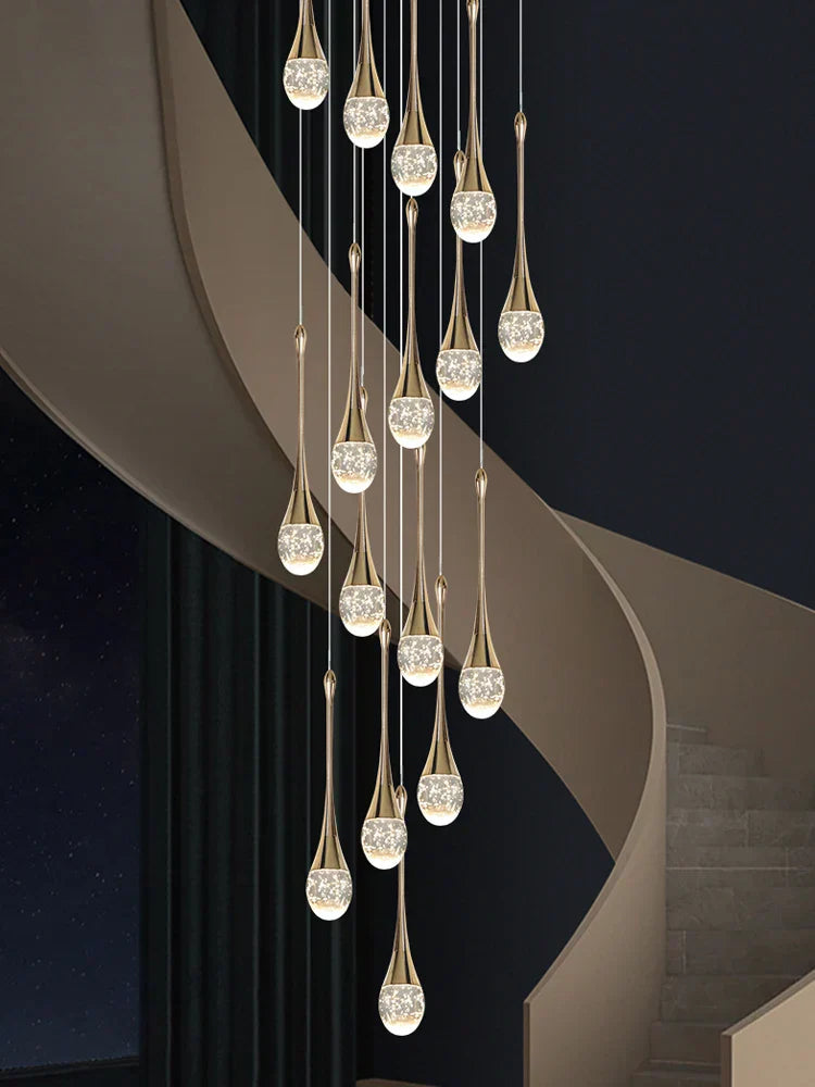 DecorBites™ Crystal LED Chandeliers: Elegant Staircase Hanging Lights for Luxe Living Spaces