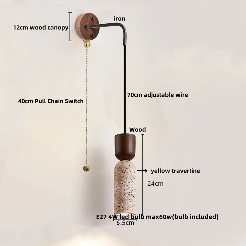 Industrial bronze and beige led wall light fixture bedroom sconce