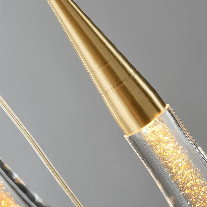 Modern gold crystal luxury ceiling chandelier staircase pendant light