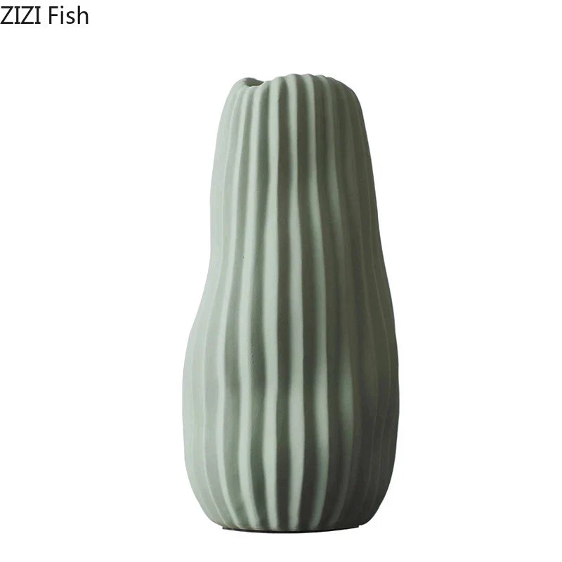 DecorBites™ Irregular Ceramic Vase for Modern Floral Arrangement & Room Decor