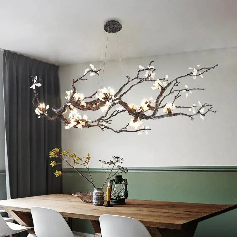 DecorBites™ Copper LED Branch Chandelier: Elegant Lighting for Living & Dining Rooms