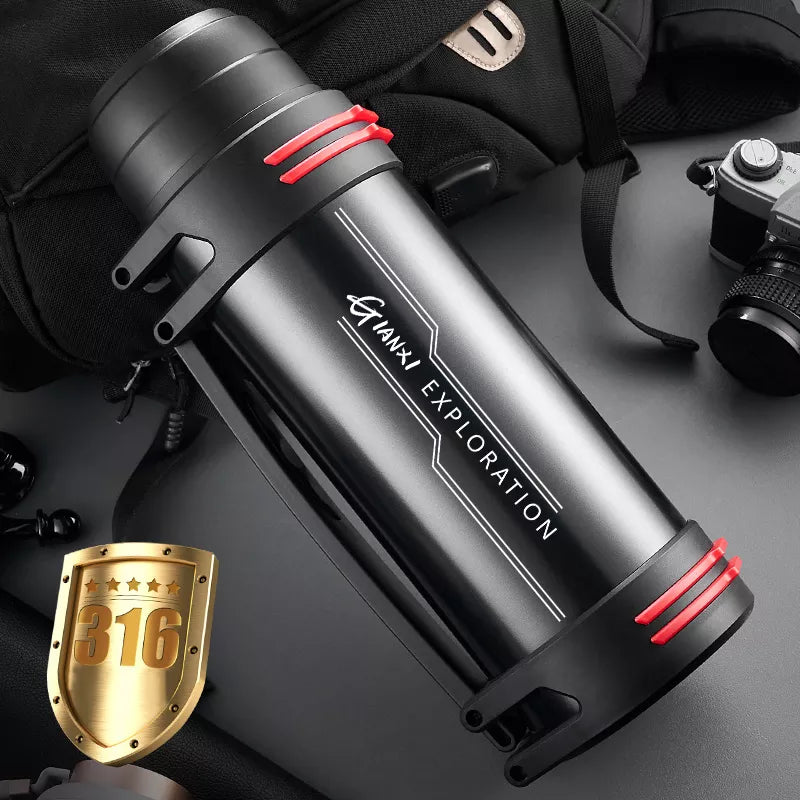 DecorBites™ Insulated Stainless Steel Water Bottle Large Capacity Flask Outdoor Travel Cup