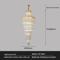 DecorBites™ Crystal Hollow Stair Chandelier for Duplex Villa and Hotel Lobby
