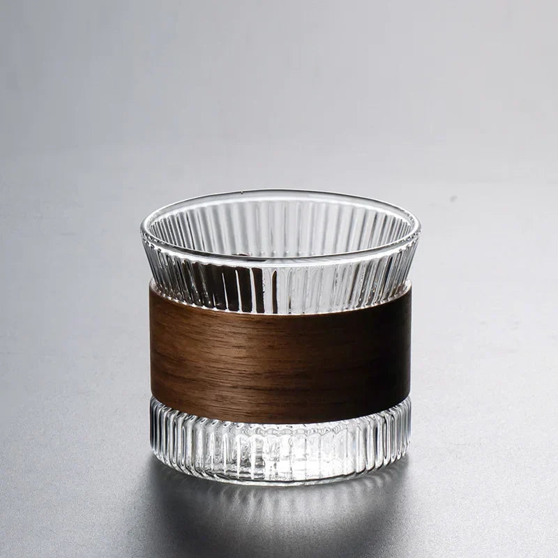 DecorBites™ Japanese Walnut Tea Cup Set - High-Grade Glass Coffee & Flower Tea Cups