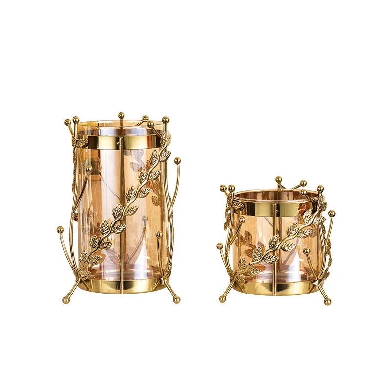 DecorBites™ Gilded Tree Branch Glass Vase for Stylish Flower Arrangement