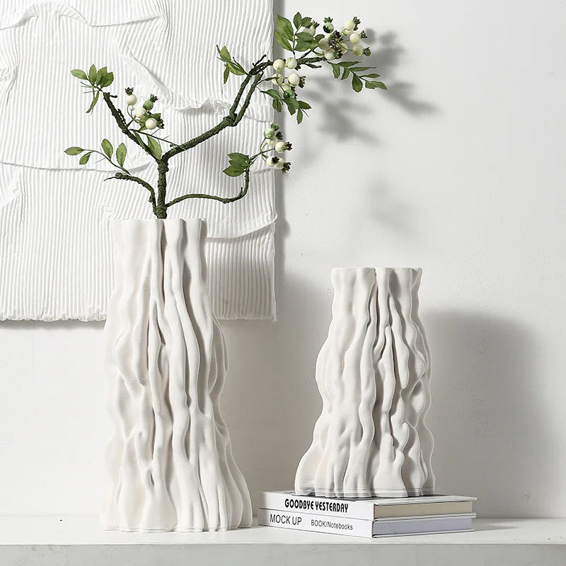 DecorBites™ Abstract Irregular Trunk Fold Ceramic Vase for Home Decor