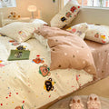 DecorBites™ Cotton Floral Print Bedding Set: Comfortable Sleep Quilt Cover & Fitted Sheet in All Seasons