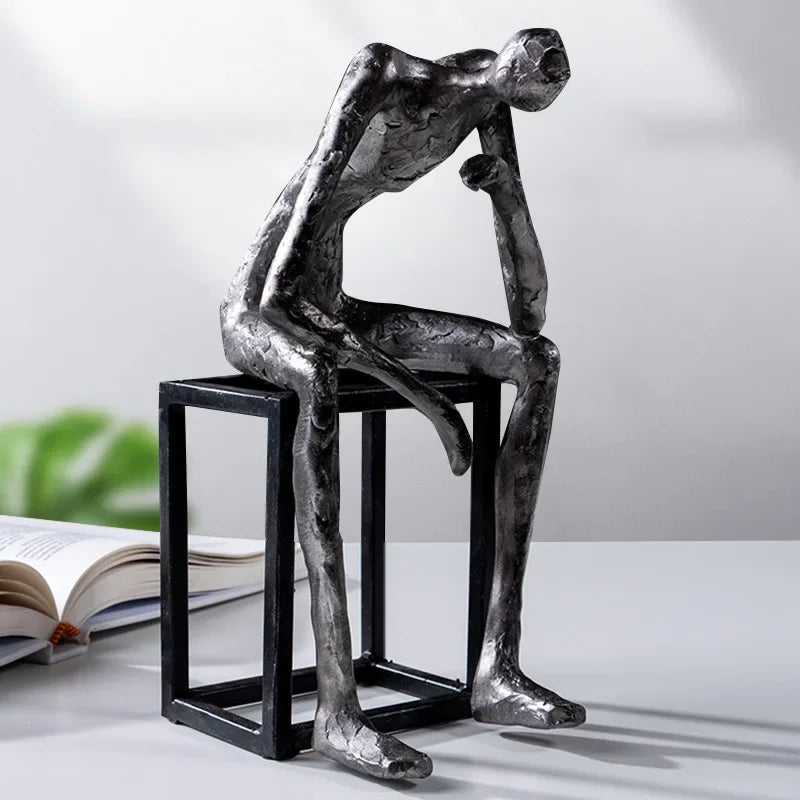 DecorBites™ Abstract Thinkers Sculpture: Decorative Figurines for Home Furnishings