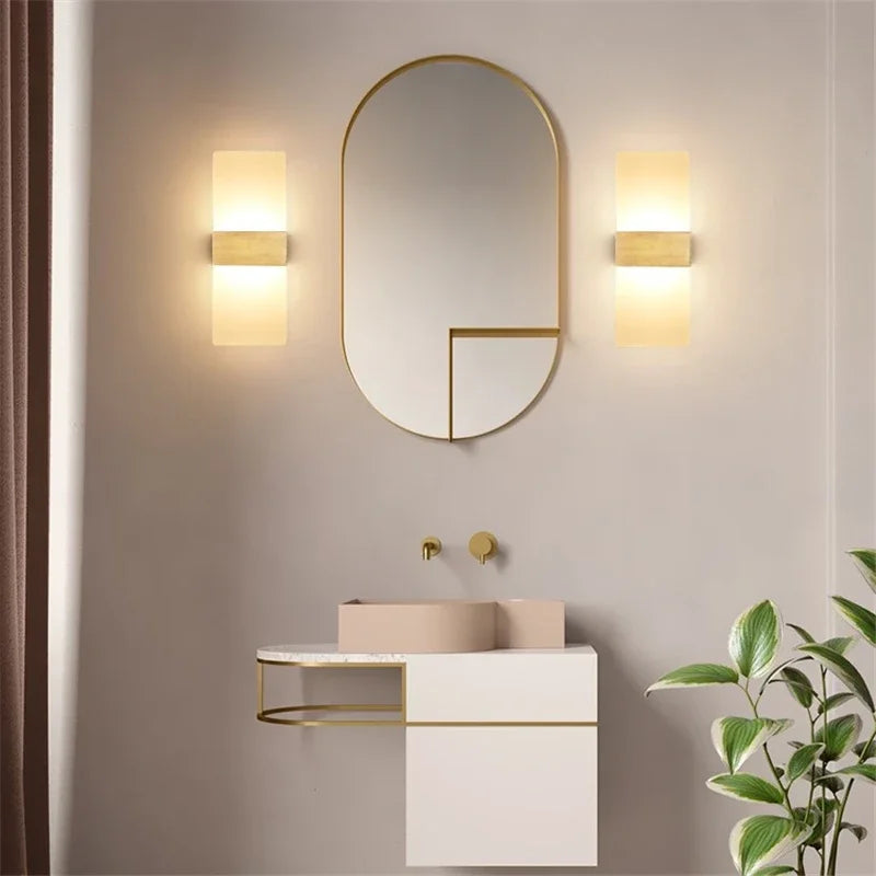 Modern minimalist black led wall light bedroom sconce