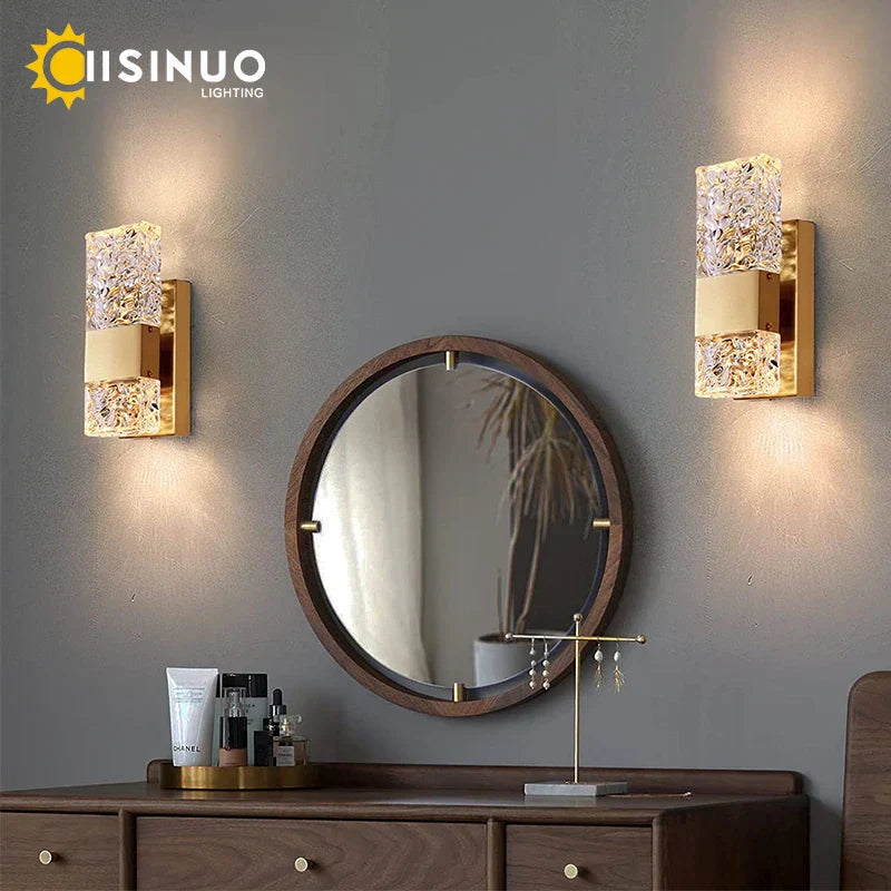 DecorBites™ Crystal LED Wall Light Remote Control Dimmable 3000K 6000K for Bedroom Hallway
