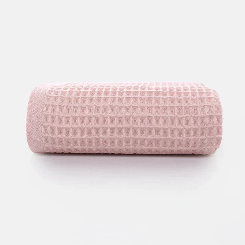 DecorBites™ Cotton Waffle Towel Bath Set for Adults & Children - 70*140cm & 34*74cm