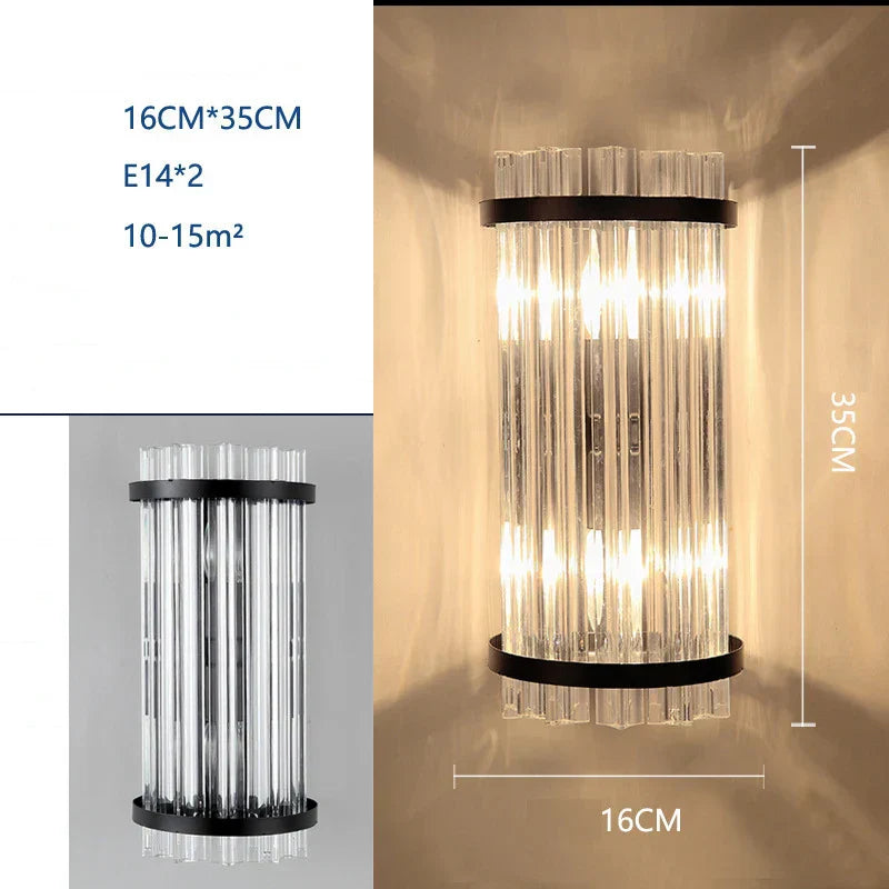 DecorBites™ Crystal Wall Lamp: Modern Light Luxury for Living Room, Bedroom, and Corridor.