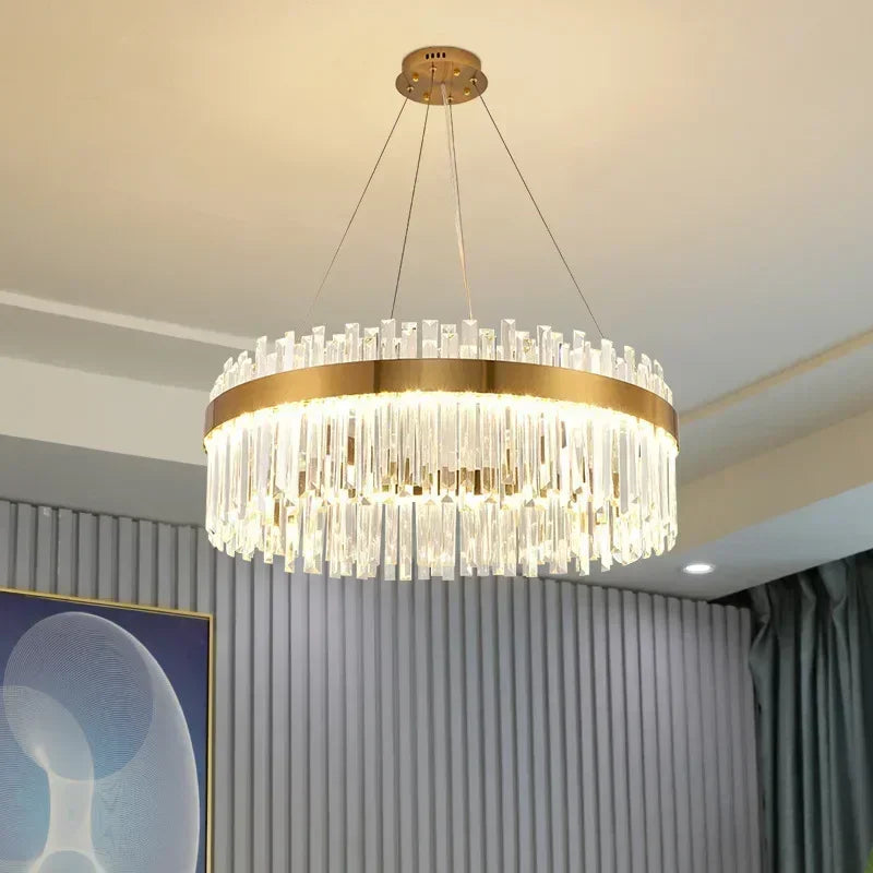 DecorBites™ Crystal Gold Ceiling Pendant Light for Living Room Dining Kitchen