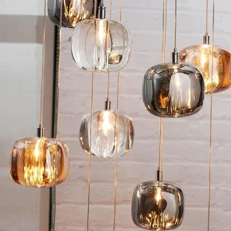 DecorBites™ Crystal LED Chandelier for Living Room Staircase Kitchen Island Light