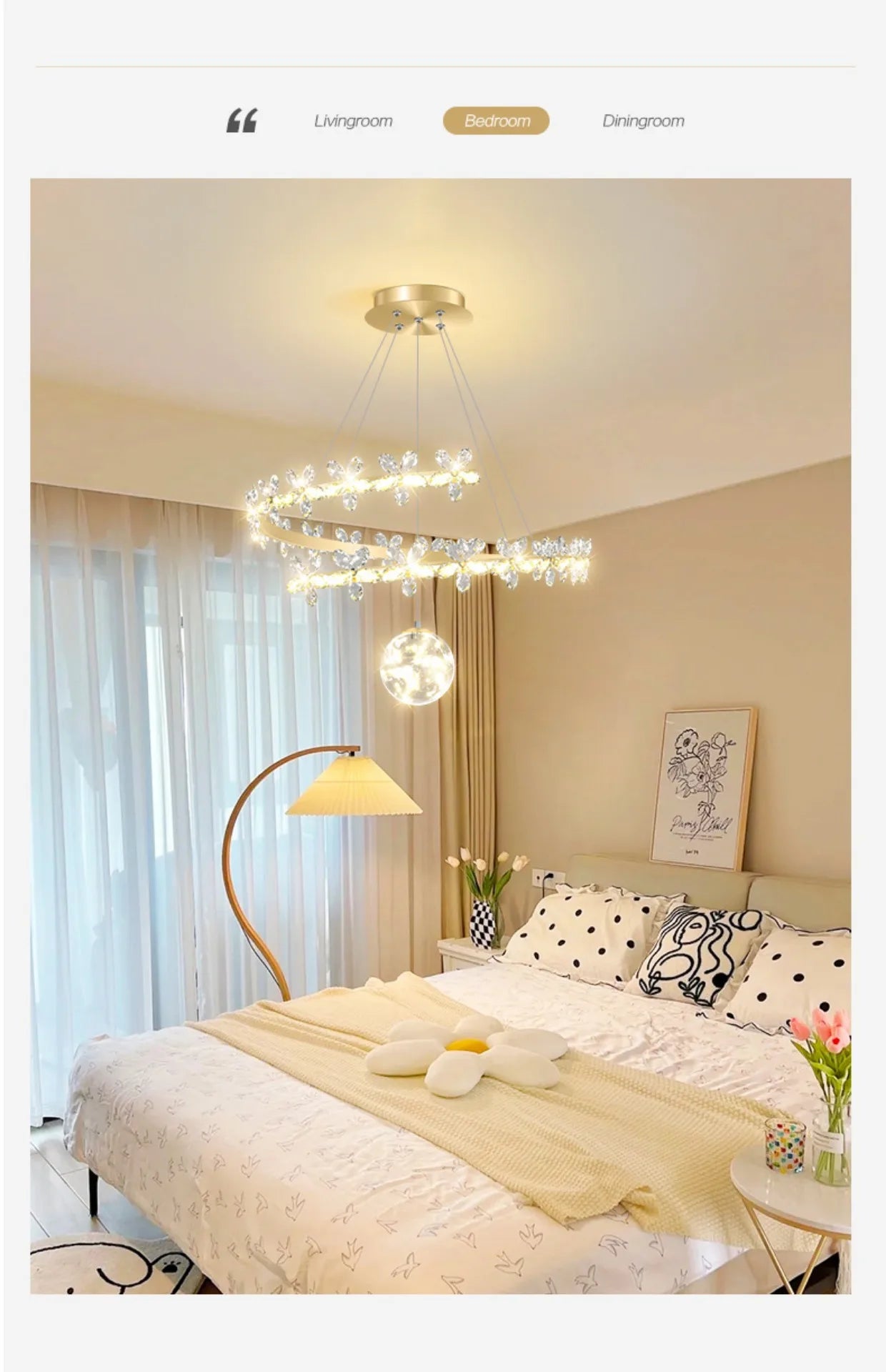 DecorBites™ Crystal Gold Ceiling Chandelier: Luxury Nordic Living Room Lamp