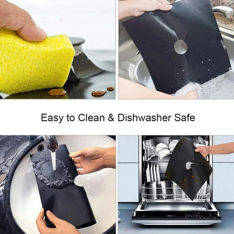 DecorBites™ Gas Stove Surface Protector 6-Pack, 27cm, Washable, Oil Resistant
