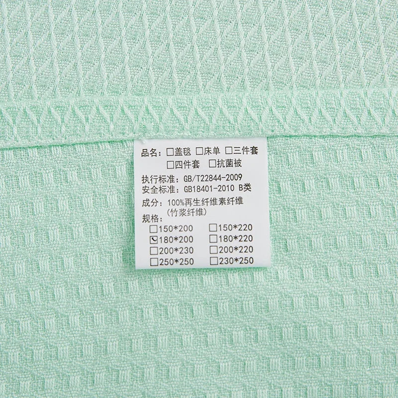 DecorBites™ Bamboo Fiber Cooling Summer Blanket: Lightweight Diamond Quilt Duvet