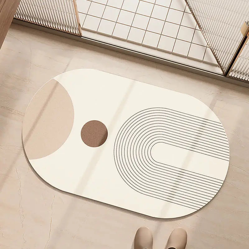 DecorBites™ Geometric Diatom Ooze Bathroom Rug Super Absorption Non-slip Quick Dry Bath Mat