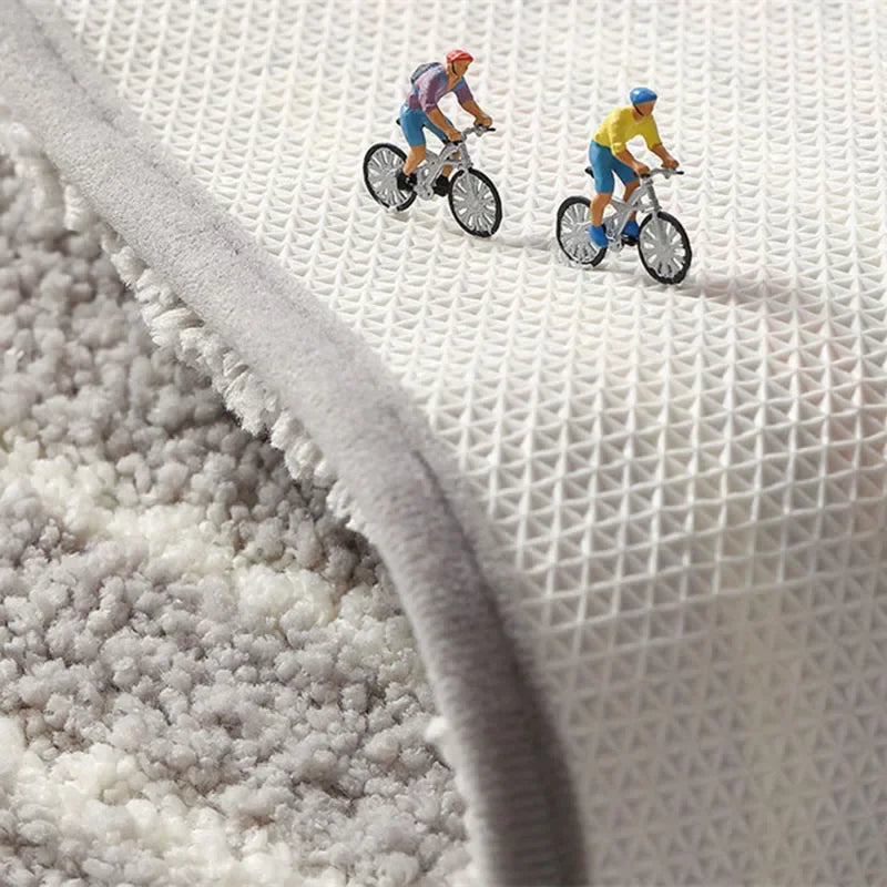 DecorBites™ Geometric Flocked Bath Mat Thicken Super Absorbent Anti-slip Bathroom Rug.