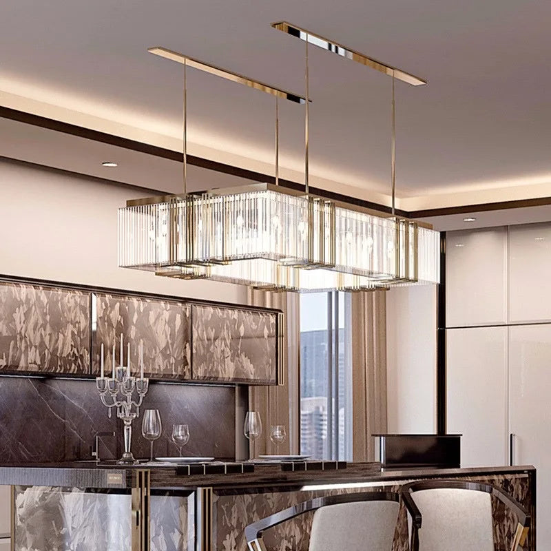 DecorBites™ Crystal LED Chandelier: Modern Luxury Dining Room Kitchen Lighting Fixtures