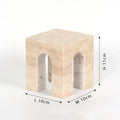DecorBites™ Hand-Carved Travertine Coffee Table Cabinet for Home Decor