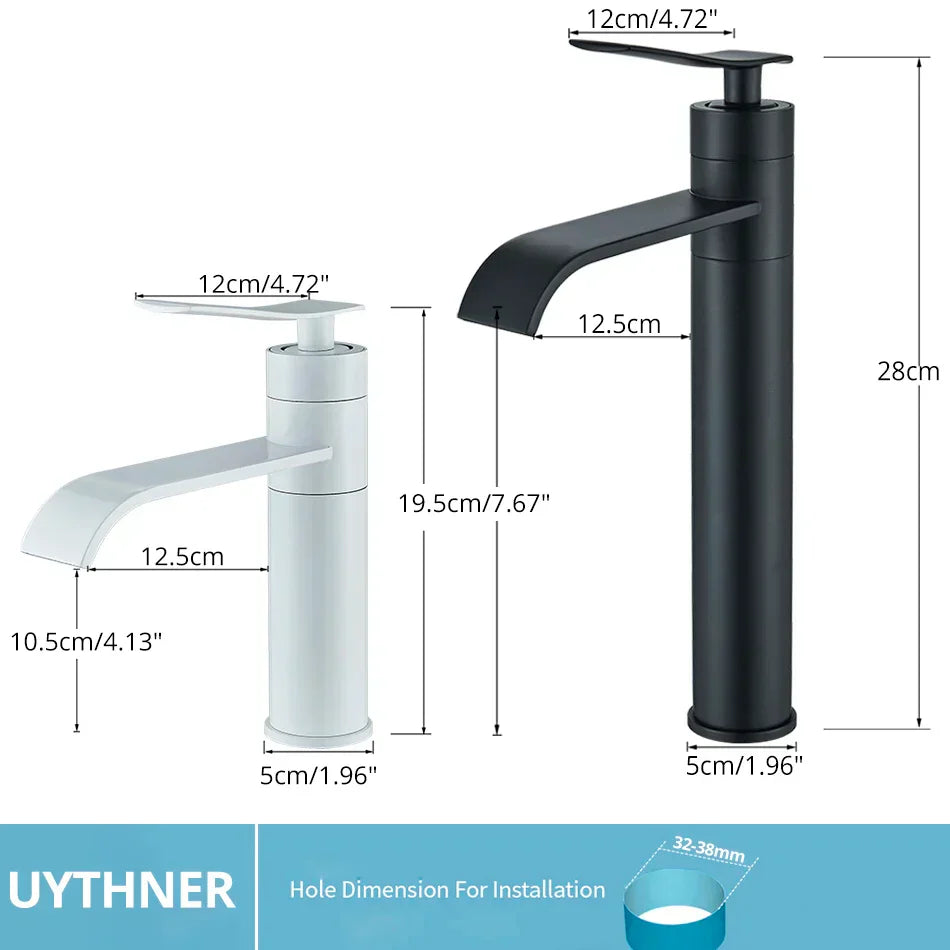 DecorBites™ Basin Faucet: Hot Cold Water Mixer Tap for Bathroom Vessel Washbasin