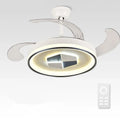 DecorBites™ Invisible LED Chandelier Ceiling Fan: Modern Resin Décor, Circular Design, Hotel Living Room