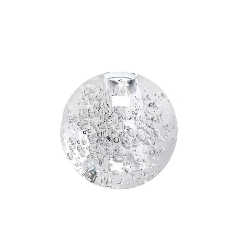DecorBites™ Crystal Bubble Ball Vase with Artificial Flowers for Desk Decoration