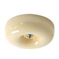 DecorBites™ Cream Bauhaus Style Ceiling Lamp for Bedroom with Medieval French Glass