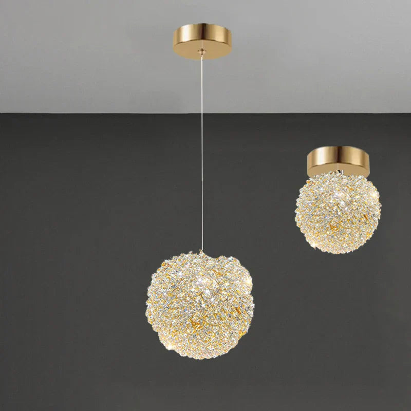 DecorBites™ Crystal Gold Ceiling Light for Bedroom Dining Room G9 Bulb