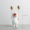 DecorBites™ Clown Bust Sculpture: Golden Candy/Key Tray Kids Balloons Figurine Decor